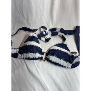 Ralph Lauren Blue And White Bikini Top Size 8